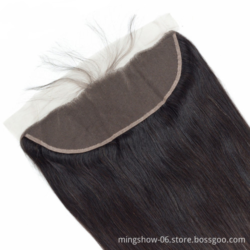 Straight 13x4 Lace Frontal Closure 100% Remy Human Hair Lace Closure Free/Middle/Three Part Natural Color